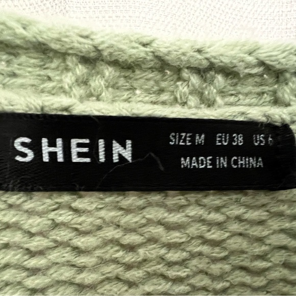 SHEIN Floral Cardigan – Cropped, Green & White Cottagecore - Picture 3 of 4